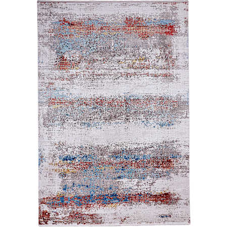 Feizy Hague 2-1/4' x 3' Viscose Abstract Rectangular Throw Rug From the Logan Collection Blue / Red
