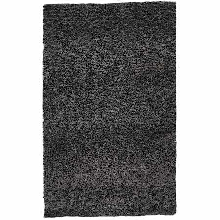 Feizy Shag 2' x 3' Cotton Hand Tufted Solid Rectangle Throw Rug From the Soho Collection Black