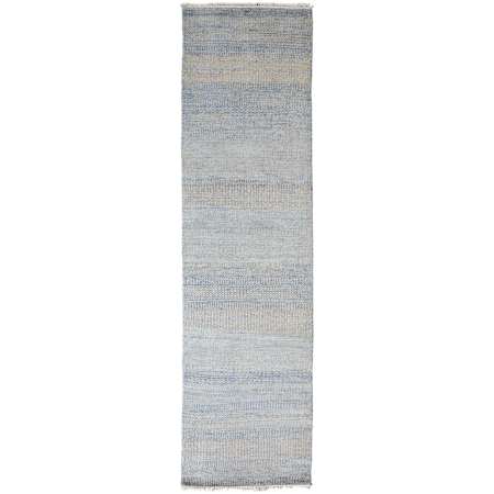 Feizy Janson 2-1/2' x 10' Striped Indoor Runner in Blue / Silver Blue / Silver