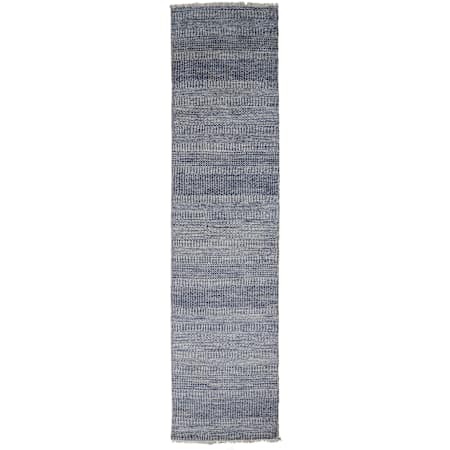 Feizy Janson 2-1/2' x 12' Striped Indoor Runner in Blue / Gray Blue / Gray