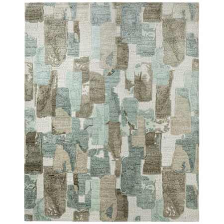 Feizy Kendall 5' x 8' Abstract Indoor Rectangular Area Rug in Green / Brown / Ivory Green / Brown / Ivory