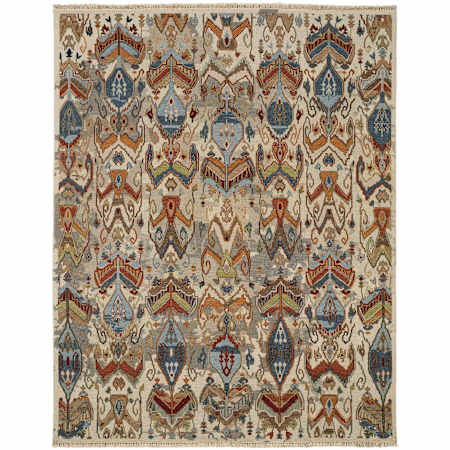 Feizy Leylan 5-1/2' x 8-1/2' Moroccan & Tribal Indoor Rectangular Area Rug Tan / Ivory / Orange