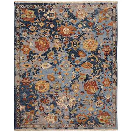 Feizy Leylan 3-1/2' x 5-1/2' Traditional Indoor Rectangular Throw Rug Blue / Orange / Red