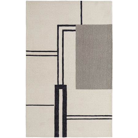 Feizy Maguire 10' x 14' Abstract Indoor Rectangular Area Rug Ivory / Gray / Black