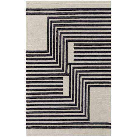 Feizy Maguire 9' x 12' Abstract Indoor Rectangular Area Rug Gray / Ivory / Black