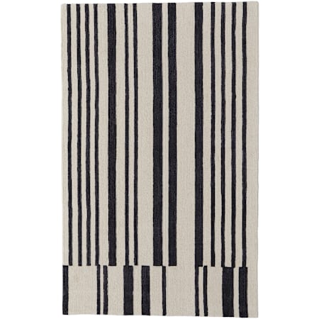 Feizy Maguire 9' x 12' Abstract Indoor Rectangular Area Rug Ivory / Black