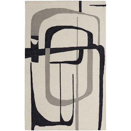 Feizy Maguire 10' x 14' Abstract Indoor Rectangular Area Rug Ivory / Gray / Black