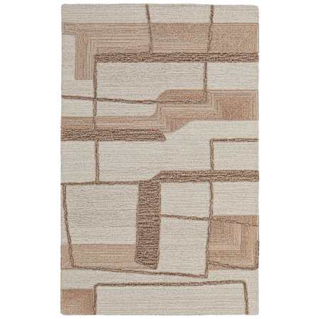 Feizy Pollock 9' x 12' Geometric Indoor Rectangular Area Rug Ivory / Brown / Tan