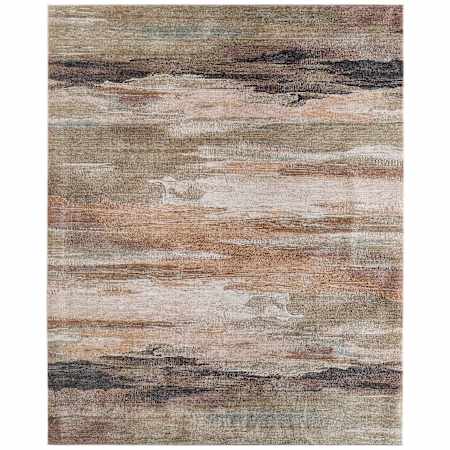 Feizy Pearson 7-3/4' x 10-1/4' Abstract Indoor Rectangular Area Rug in Green / Ivory / Brown Green / Ivory / Brown
