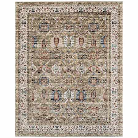 Feizy Pearson 7-3/4' x 10-1/4' Vintage Indoor Rectangular Area Rug Green / Ivory / Blue