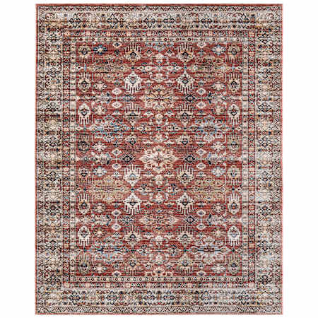 Feizy Pearson 9' x 12' Vintage Indoor Rectangular Area Rug in Red / Tan / Blue Red / Tan / Blue