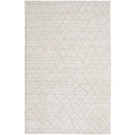 Feizy Redford 9' x 12' Solid Indoor Rectangular Area Rug in Ivory / Gray Ivory / Gray