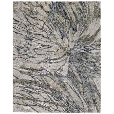 Feizy Skyview 10' x 12-3/4' Shag Abstract Indoor Rectangular Area Rug Gray / Green / Ivory