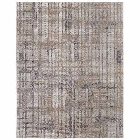 Feizy Skyview 9' x 12' Shag Abstract Indoor Rectangular Area Rug Brown / Tan / Ivory