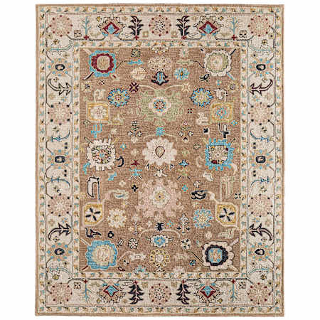 Feizy Springfield 10' x 14' Botanical Indoor Rectangular Area Rug Tan / Ivory / Blue