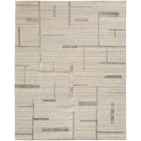 Feizy Longridge 9' x 12' Geometric Indoor Rectangular Area Rug Ivory / Tan