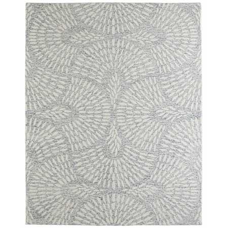 Feizy Wallace 10' x 14' Geometric Indoor Rectangular Area Rug in Gray / Ivory Gray / Ivory