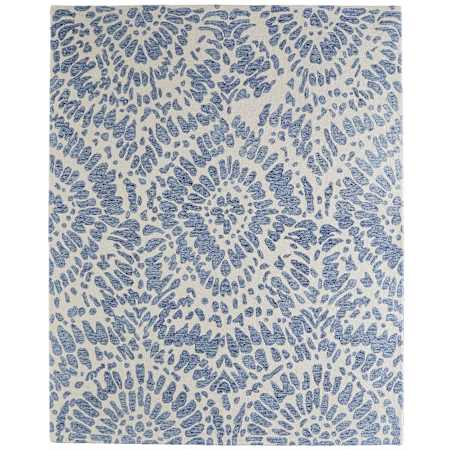Feizy Wallace 9' x 12' Abstract Indoor Rectangular Area Rug in Blue / Ivory Blue / Ivory