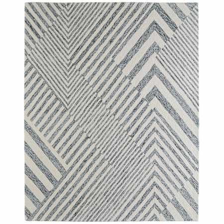 Feizy Wallace 10' x 14' Geometric Indoor Rectangular Area Rug in Gray / Ivory Gray / Ivory