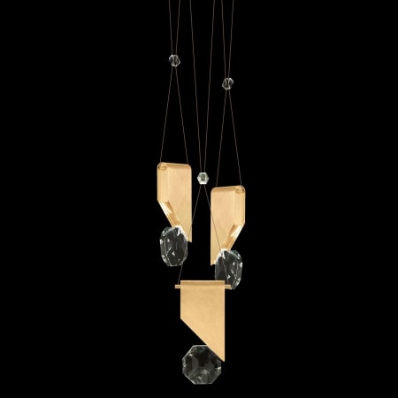 Fine Art Handcrafted Lighting ARIA 6 Light 16" Wide Integrated LED Crystal Multi Light Pendant with Shade Brushed Gold