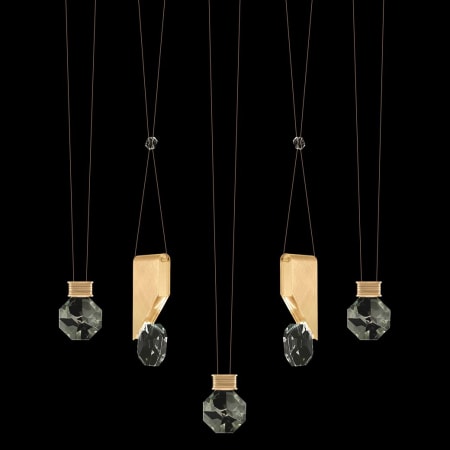 Fine Art Handcrafted Lighting ARIA 10 Light 43" Wide Integrated LED Crystal Linear Pendant Brushed Gold