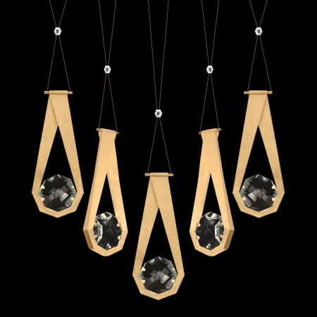 Fine Art Handcrafted Lighting ARIA 10 Light 43" Wide Crystal Linear Pendant Brushed Gold