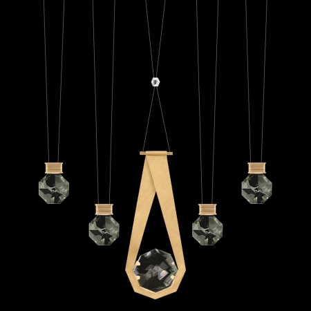 Fine Art Handcrafted Lighting ARIA 10 Light 43" Wide LED Linear Pendant Brushed Gold