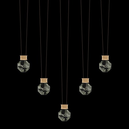 Fine Art Handcrafted Lighting ARIA 10 Light 43" Wide LED Crystal Linear Pendant Brushed Gold