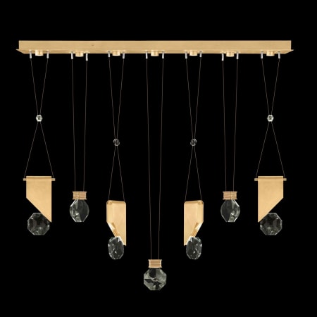 Fine Art Handcrafted Lighting ARIA 14 Light 60" Wide Integrated LED Linear Pendant Brushed Gold