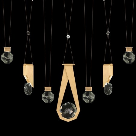 Fine Art Handcrafted Lighting ARIA 14 Light 60" Wide Integrated LED Crystal Pendant with Shades Brushed Gold