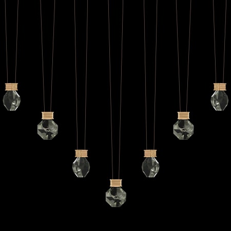 Fine Art Handcrafted Lighting ARIA 14 Light 60" Wide LED Crystal Linear Pendant Brushed Gold