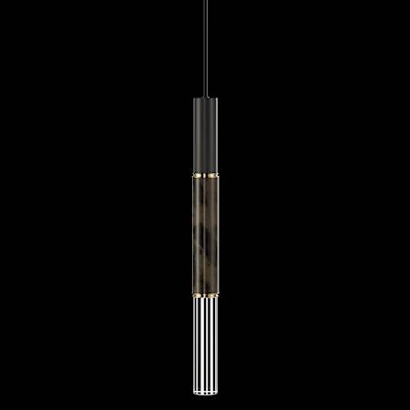 Fine Art Handcrafted Lighting Antonia 7" Wide LED Mini Pendant Black / Brass / Charcoal