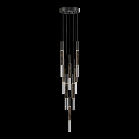 Fine Art Handcrafted Lighting Antonia 3 Light 16" Wide LED Multi Light Pendant Black / Brass / Charcoal