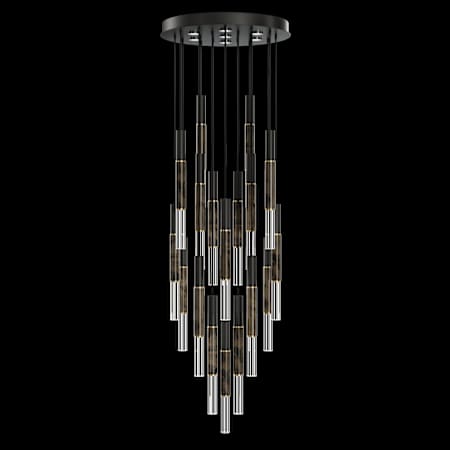 Fine Art Handcrafted Lighting Antonia 7 Light 31" Wide LED Multi Light Pendant Black / Brass / Charcoal