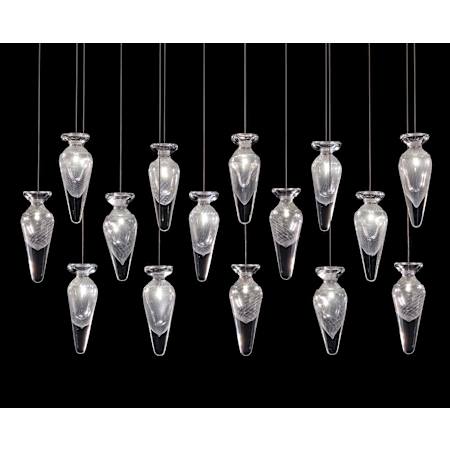 Fine Art Handcrafted Lighting Essence 15 Light 49" Wide LED Linear Pendant Gold / Clear