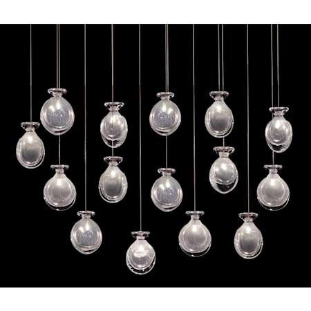 Fine Art Handcrafted Lighting Essence 15 Light 49" Wide LED Linear Pendant Gold / Clear