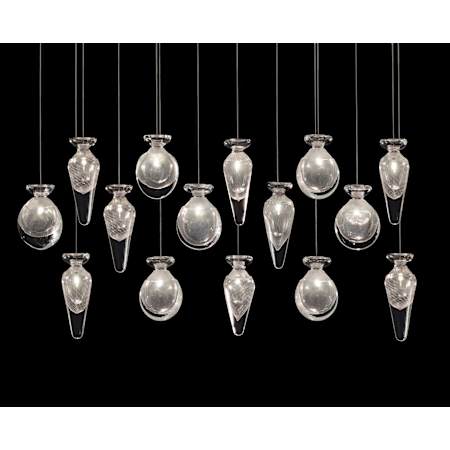 Fine Art Handcrafted Lighting Essence 15 Light 49" Wide LED Linear Pendant Gold / Clear