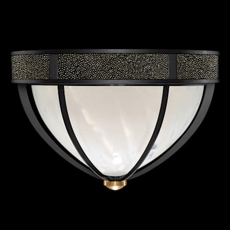 Fine Art Handcrafted Lighting Mirage 3 Light 19" Wide LED Flush Mount Bowl Ceiling Fixture Black Iron / Brass / Black Knight