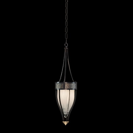 Fine Art Handcrafted Lighting Mirage 8" Wide Mini Pendant Black Iron / Brass / Black Knight
