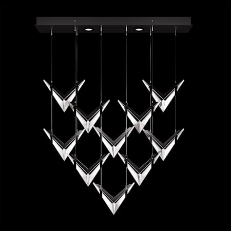 Fine Art Handcrafted Lighting Blade 2 Light 48" Wide Linear Pendant Black