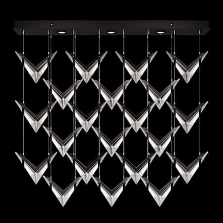 Fine Art Handcrafted Lighting Blade 3 Light 62" Wide Linear Pendant Black