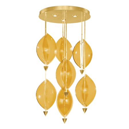 Fine Art Handcrafted Lighting Embark 3 Light 40" Wide LED Multi Light Pendant Gold / Amber