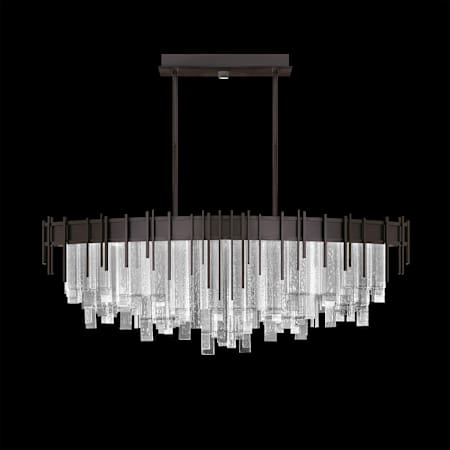 Fine Art Handcrafted Lighting Arpeggio 21" Wide LED Abstract Linear Chandelier Midnight Steel / Clear