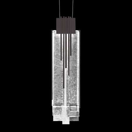 Fine Art Handcrafted Lighting Arpeggio 17" Wide LED Abstract Mini Pendant Midnight Steel / Clear