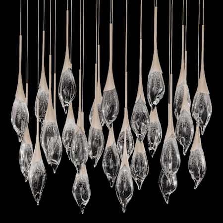 Fine Art Handcrafted Lighting Mayu 54" Wide LED 26 Light Linear Pendant Champagne