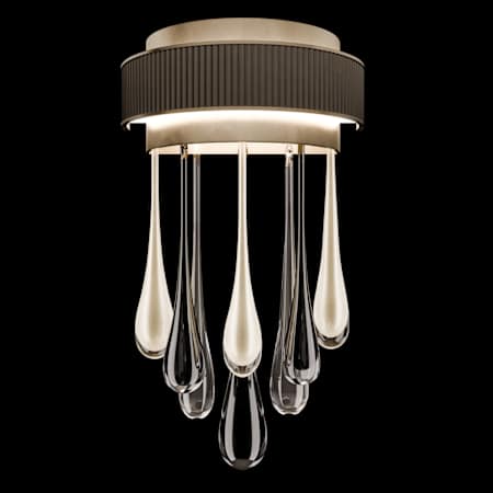Fine Art Handcrafted Lighting Rain 3 Light 18" Tall LED Wall Sconce Ombre Bronze / Gold Glass