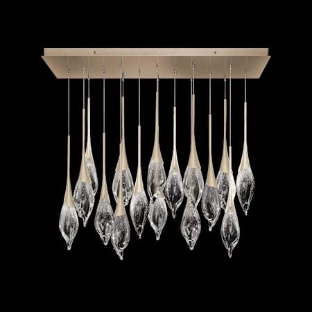 Fine Art Handcrafted Lighting Mayu 54" Wide LED 16 Light Linear Pendant Champagne