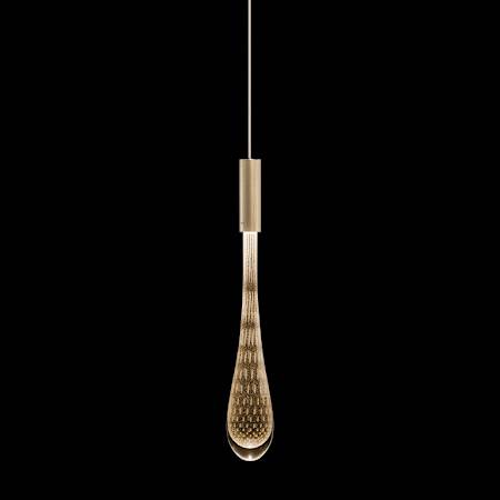 Fine Art Handcrafted Lighting Rain 7" Wide Mini Pendant Ombre Bronze / Gold Glass