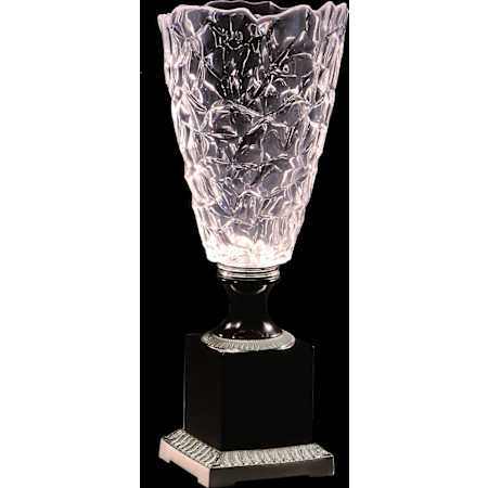 Fine Art Handcrafted Lighting Mariner Luxury 20" Tall Crystal Vase Antique Silver Plated