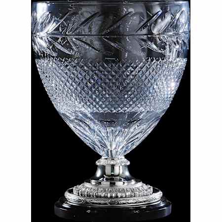 Fine Art Handcrafted Lighting Mariner Luxury 17" Tall Crystal Vase Antique Gold Plated
